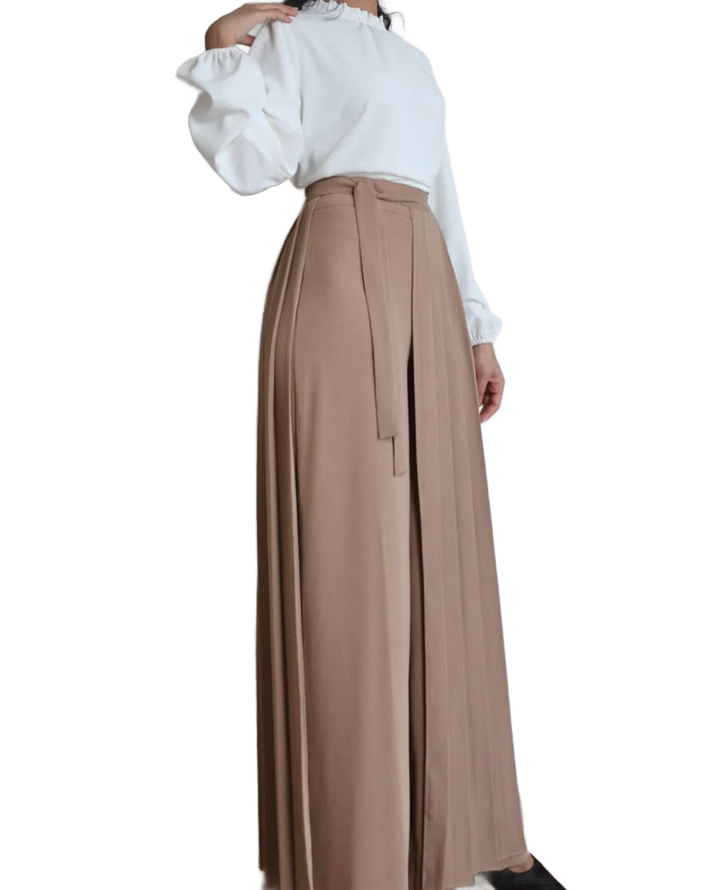 Pants with Skirt - Beige - Image 3