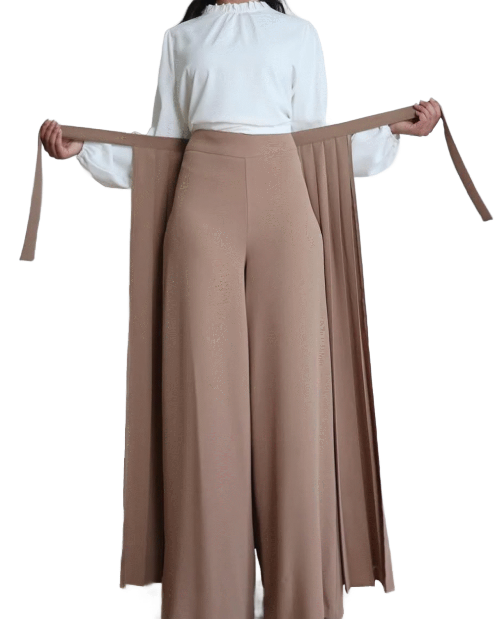 Pants with Skirt - Beige