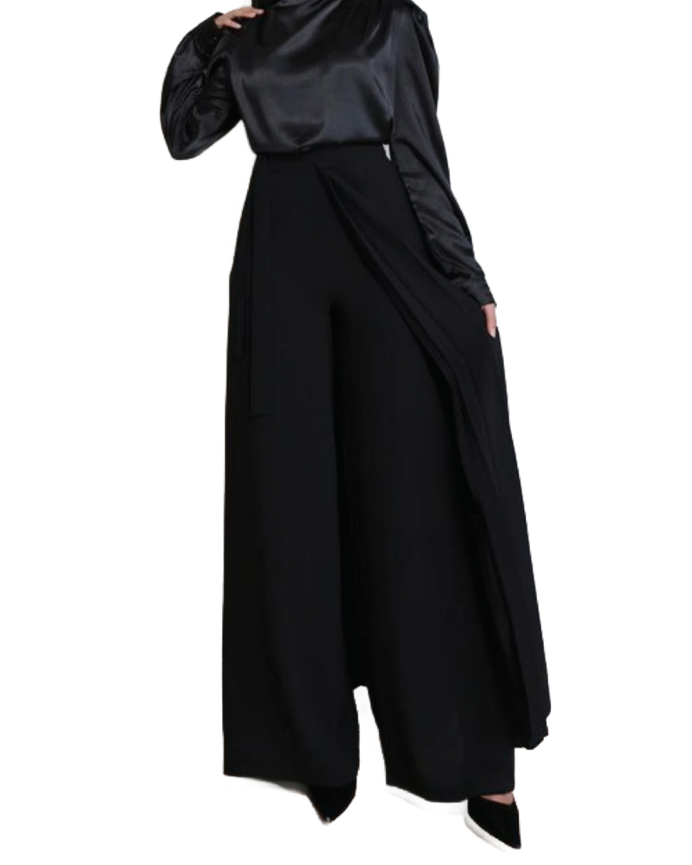 Pants with Skirt - Black - Image 2