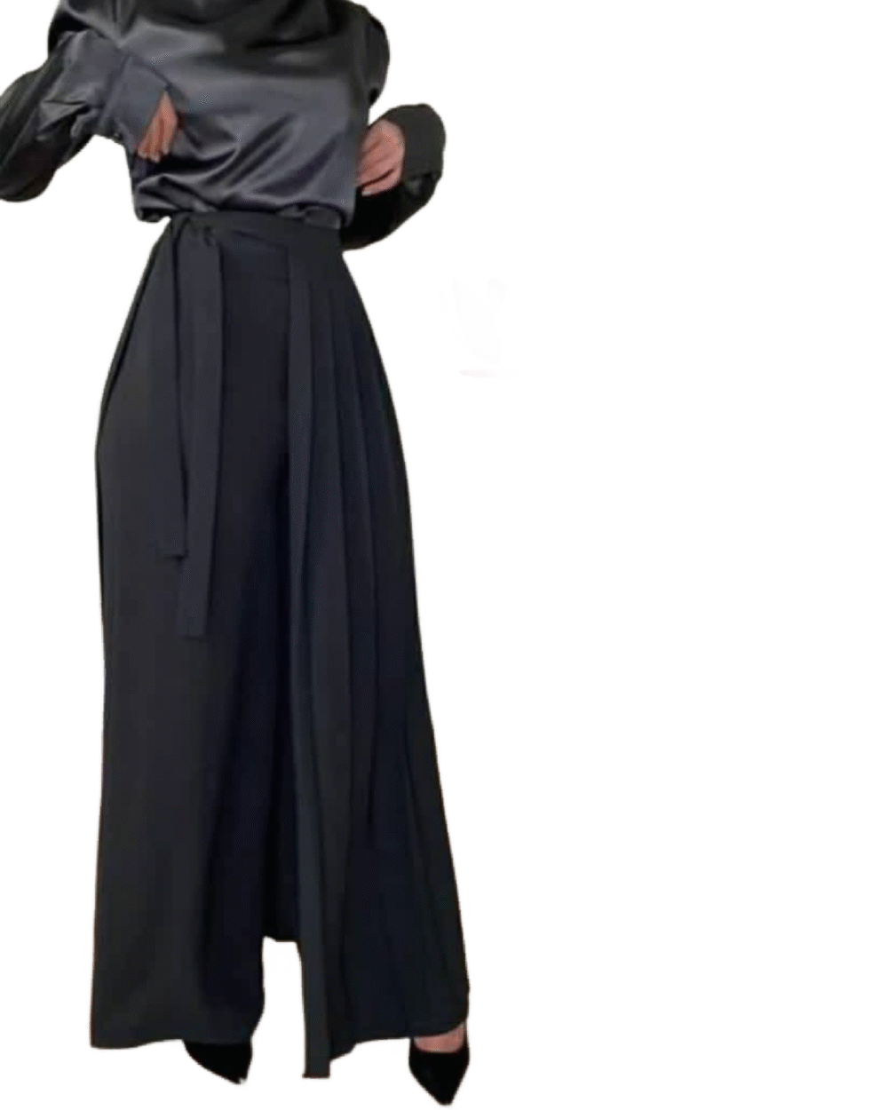 Pants with Skirt - Black - Image 4
