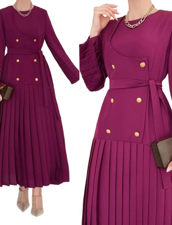 Royal Elegance Dress – Burgundy