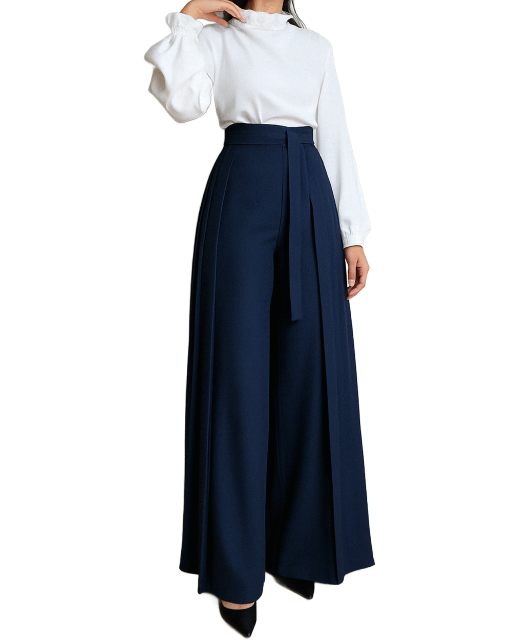 Pants with Skirt - Navy - Image 2
