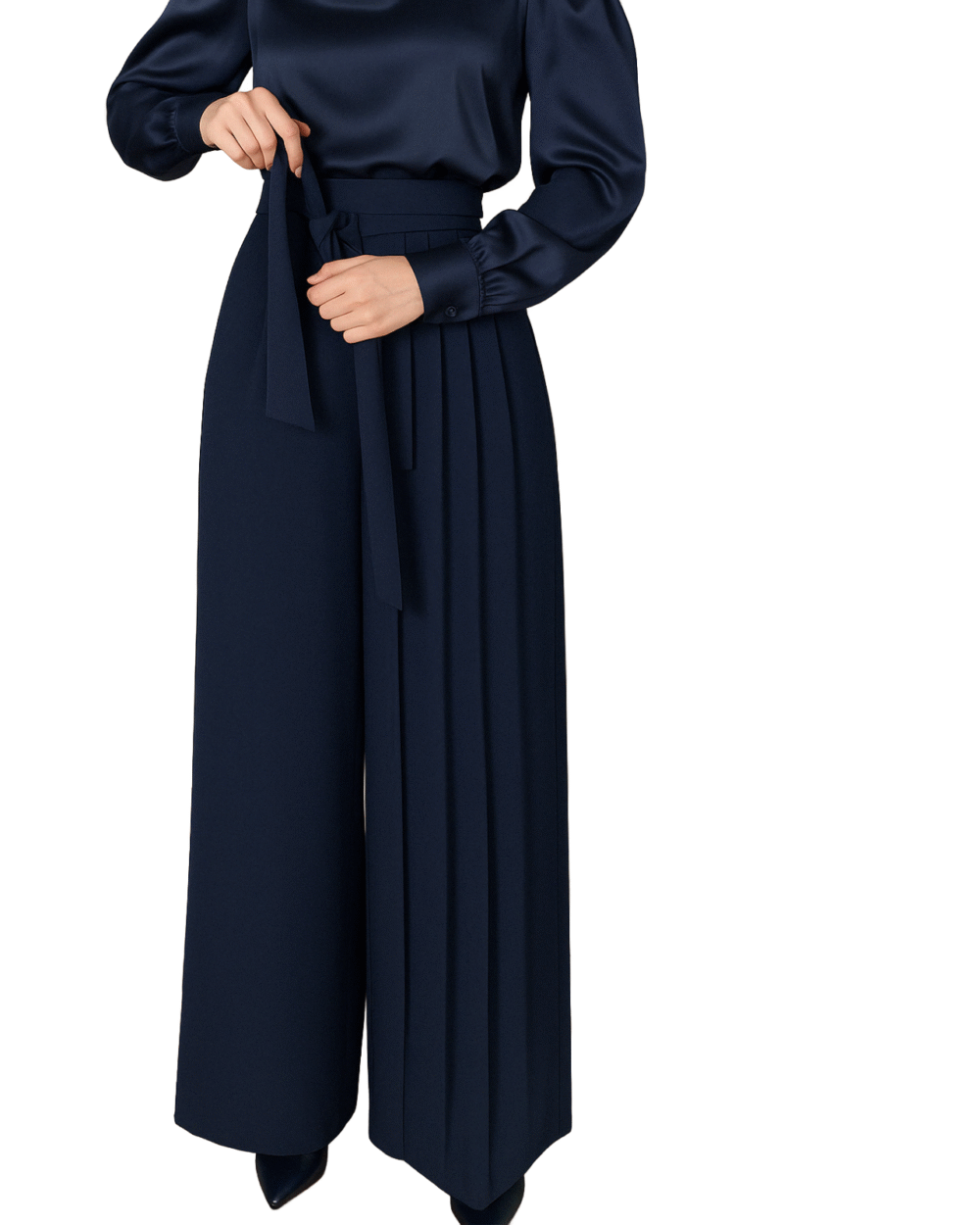 Pants with Skirt - Navy - Image 3