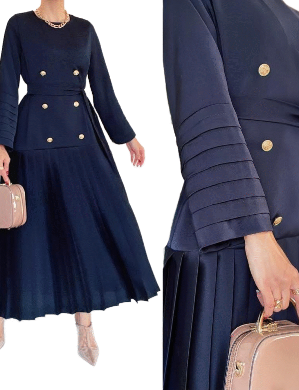 Royal Elegance Dress – Navy Blue